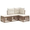 vidaXL Tr&auml;dg&aring;rdsoffset 4 pcs Beige konstrotting