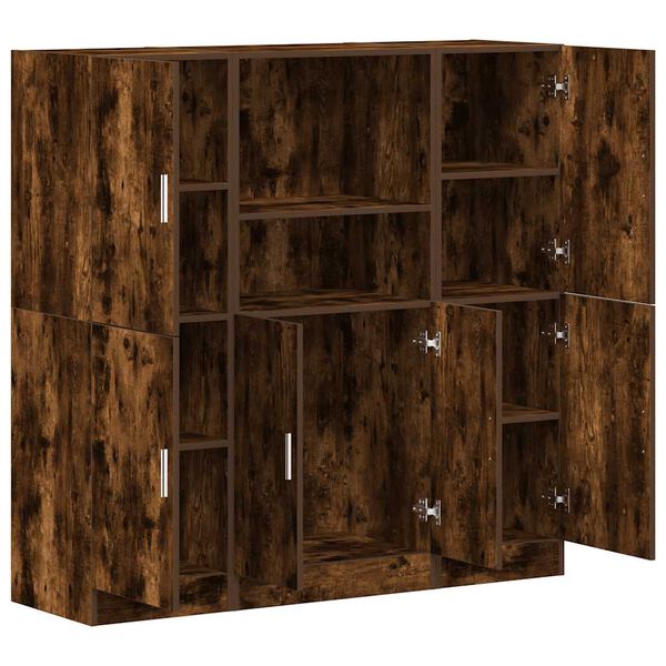 vidaXL K&ouml;kssk&aring;p set 3 delar r&ouml;kf&auml;rgad ek konstruerat tr&auml;