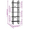 vidaXL Bokhylla med 5 hyllplan svart 60x30x175 cm konstruerat tr&auml;