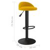 vidaXL Barstol gul sammet