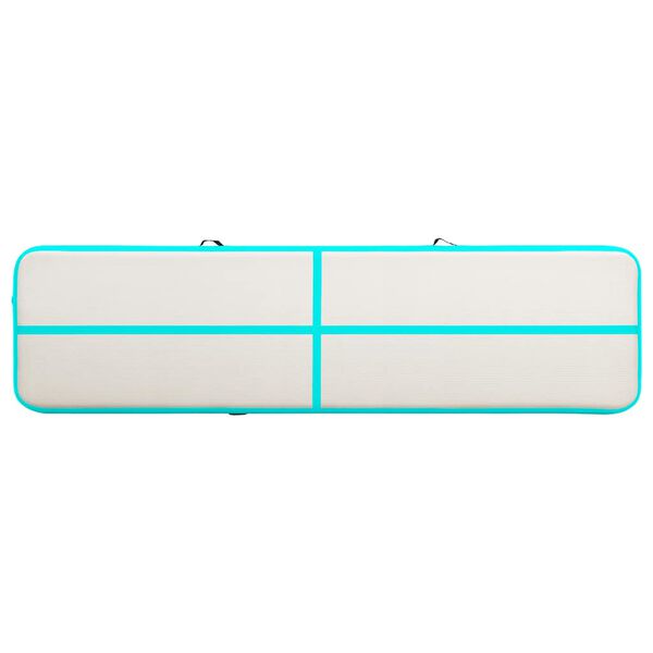 vidaXL Uppbl&aring;sbar gymnastikmatta med pump 700x100x15 cm PVC gr&ouml;n