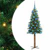 vidaXL Smal julgran med 150 LED-lampor Gr&ouml;n 150 cm PVC och solid furu
