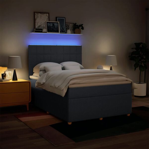 vidaXL Rams&auml;ng med madrass bl&aring; 140x190 cm tyg