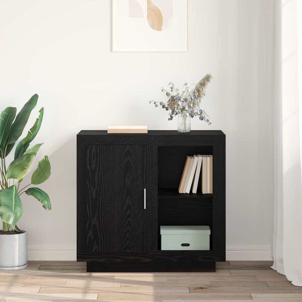 vidaXL Sideboard Svart Ek 80 x 40 x 75 cm Konstruerat tr&auml;