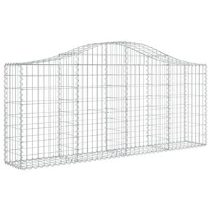 vidaXL Gabion b&aring;gformad 200x30x80/100 cm galvaniserat j&auml;rn