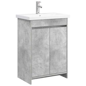 vidaXL Badrumsm&ouml;belset Betonggr&aring; 61 x 40 x 84,5 cm Konstruerat tr&auml;