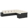 vidaXL Loungegrupp 10 delar med svarta dynor konstrotting