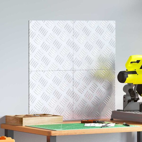 vidaXL Trappsteg Fyrkantig 4 pcs Silver 30 x 30 cm Aluminium