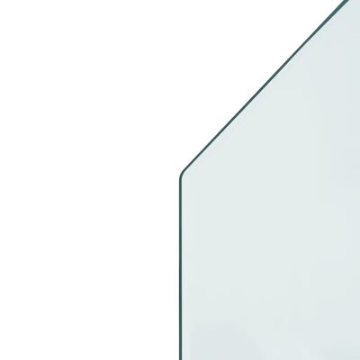 vidaXL Glasskiva för öppen spis sexkantig 80x60 cm
