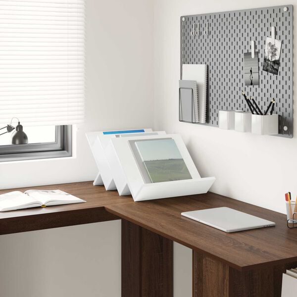 vidaXL Tidningshylla med hylla Vit 53 x 40 x 28.5 cm Konstruerat tr&auml;