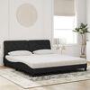 vidaXL Bed with Mattress Black 180x200 cm Velvet
