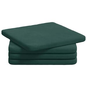 vidaXL Sittkuddar 4 st Sammet M&ouml;rkgr&ouml;n 40 x 40 x 3 cm
