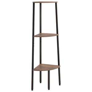 vidaXL H&ouml;rnhylla 3 hyllplan m&ouml;rkbrun och svart 45,5x31,5x120 cm