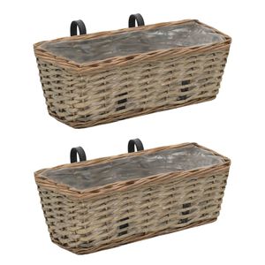 vidaXL Balkongl&aring;da 2 st korg med PE-foder 40 cm
