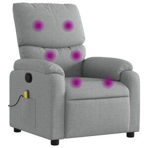 vidaXL Massagef&aring;t&ouml;lj ljusgr&aring; tyg