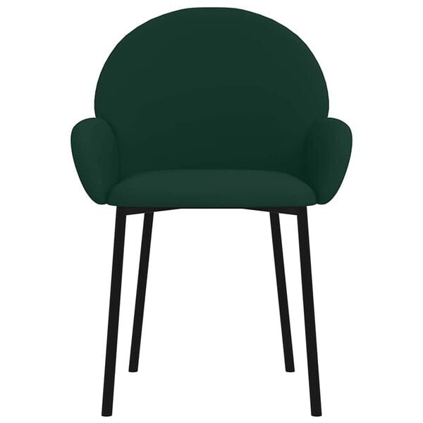 vidaXL Matstolar 2 st m&ouml;rkgr&ouml;n sammet