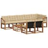vidaXL Utomhussoffset med kudde 9 pcs Naturlig och Beige