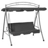vidaXL Hammock med tak antracit 198x120x205 cm st&aring;l
