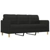 vidaXL 3-sitssoffa med fotpall Svart 180 cm tyg