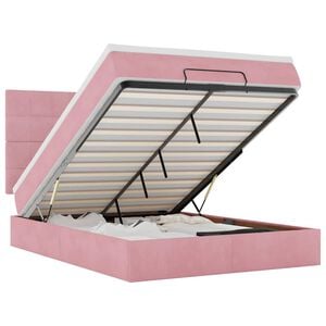 vidaXL Ottoman s&auml;ngram med madrasser rosa 140x200 cm sammet