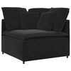 vidaXL Modulsoffa med fotpall och dynor sammet svart