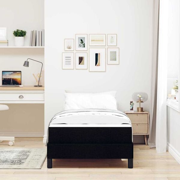 vidaXL B&auml;ddfj&auml;der med madrass Svart 80 x 200 cm tyg