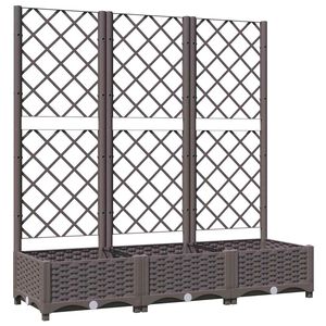 vidaXL Tr&auml;dg&aring;rdskruka med spalj&eacute; brun 120x40x121,5 cm PP