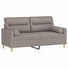vidaXL 2-sits soffa med prydnadskuddar taupe 140 cm tyg