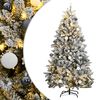 vidaXL Plastgran med g&aring;ngj&auml;rn 300 LEDs & kulor 180 cm