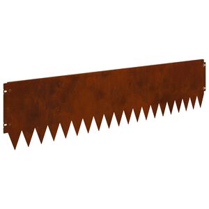 vidaXL Kant f&ouml;r gr&auml;smatta 10 st 103 x 25 cm St&aring;l Rostig