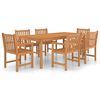 vidaXL 7-delad tr&auml;dg&aring;rdsmatgrupp 200x100 cm massiv teak