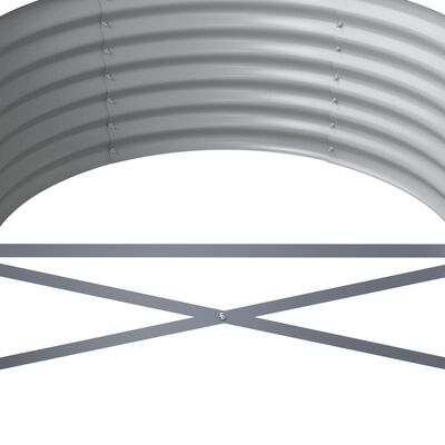 vidaXL Odlingslåda pulverlackerat stål 440x80x36 cm grå