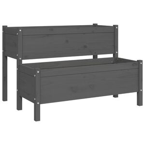 vidaXL Odlingsl&aring;da gr&aring; 110x84x75 cm massiv furu