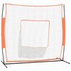 vidaXL Basebolln&auml;t b&auml;rbart orange&svart 219x107x212cm st&aring;l&polyester