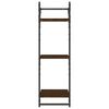 vidaXL Vägghyllor 3-plan med stänger 2 st brun ek 30x25x100 cm