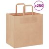 vidaXL Pappersp&aring;sar 250 st med handtag brun 26x17x25 cm