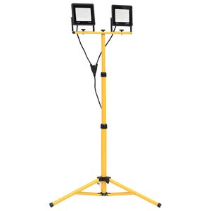 vidaXL Str&aring;lkastare med stativ 2x50 W LED kallvit