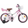 vidaXL Barncykel Med St&ouml;dhjul 14 Tum fr&aring;n 3-5 &aring;r gammal Ljusrosa