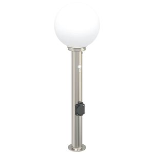 vidaXL Pollare med sensor och uttag 80 cm rostfritt st&aring;l IP44