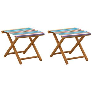 vidaXL Deck Chair 2 pcs Massiv Eukalyptus Tr&auml; Flerf&auml;rgsdesign