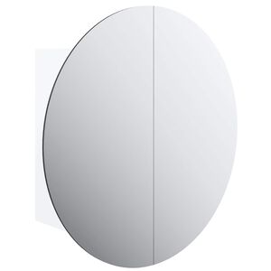 vidaXL Badrumssk&aring;p med rund spegel och LED vit 40x40x17,5 cm
