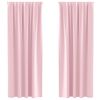 vidaXL M&ouml;rkl&auml;ggningsgardiner med Ringar 2 pcs Babyrosa 225 x 140 cm