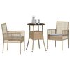 vidaXL Tr&auml;dg&aring;rdsm&ouml;belset 3 pcs Beige Poly rattan