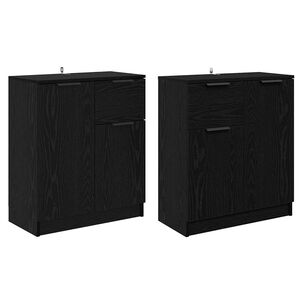vidaXL Sk&aring;p 2 st Svart Ek 60 x 30 x 70 cm Konstruerat tr&auml;