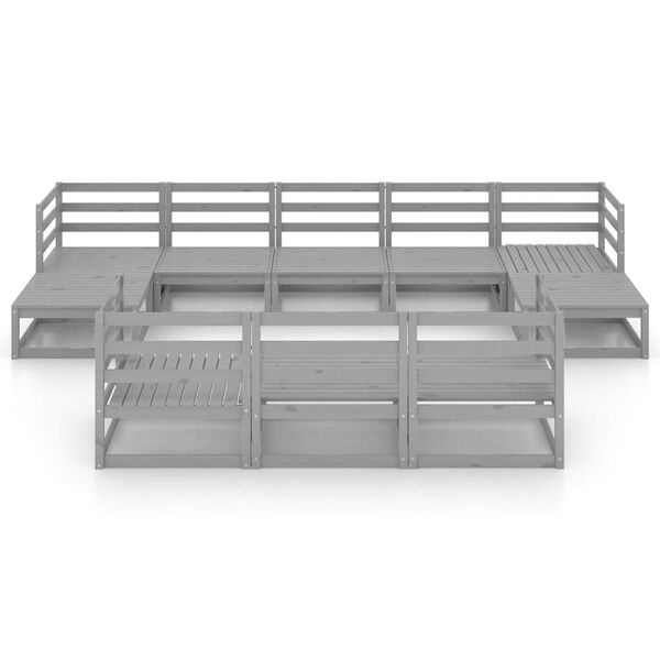 vidaXL Loungegrupp f&ouml;r tr&auml;dg&aring;rden 10 delar massiv furu