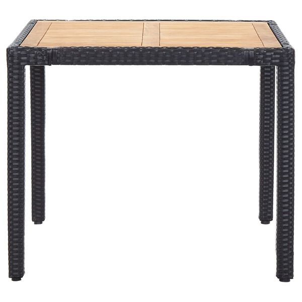 vidaXL Matgrupp för trädgården med dynor 5 delar konstrotting svart