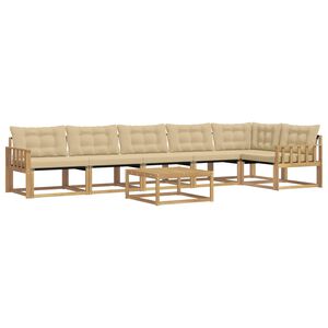 vidaXL Utomhussoffset 7 pcs Vit och Beige 79 x 79 x 37 cm