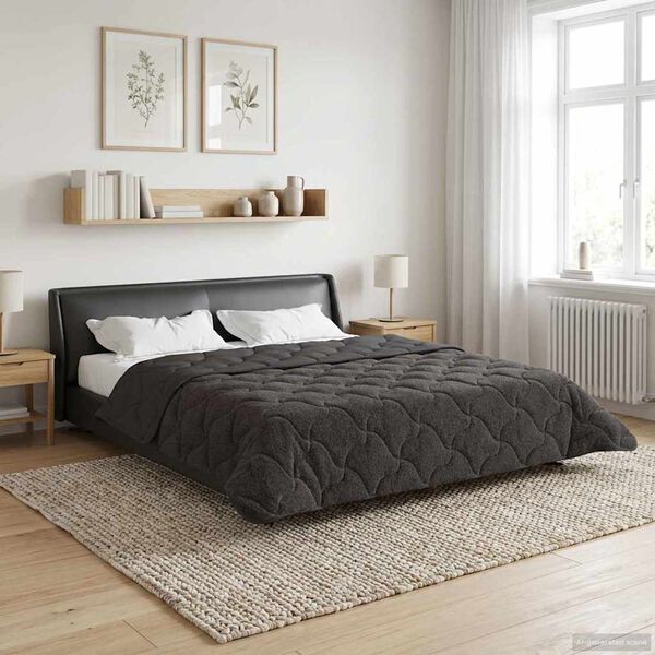 vidaXL Full &Aring;rs-Duvet Quiltad Antracit 220 x 240 cm