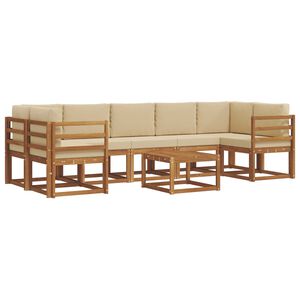 vidaXL Utomhussoffset med kudde 8 pcs Naturlig och Beige