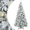 vidaXL Plast Hingad Julgran med 300 LED-lampor Vit 240 cm PE och PVC